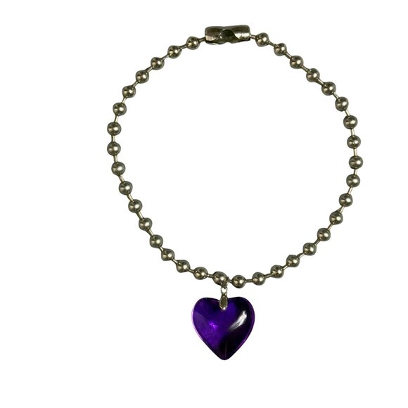 VIDA KUSH BIG LOVE NECKLACE (PURPLE) GLASS PENDANT HANDMADE IN LOS ANGELES, CA. - Picture 1 of 5